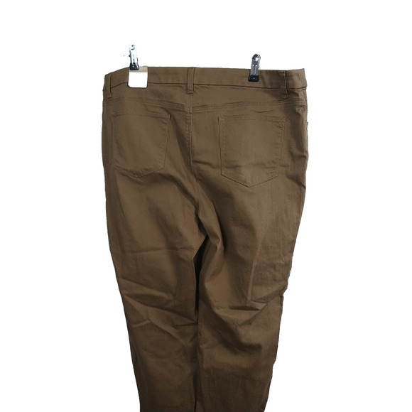 Chicos Woman's 16 Brown Jeans Perfect Stretch Girlfriend Slim Leg Ankle - Picture 9 of 10